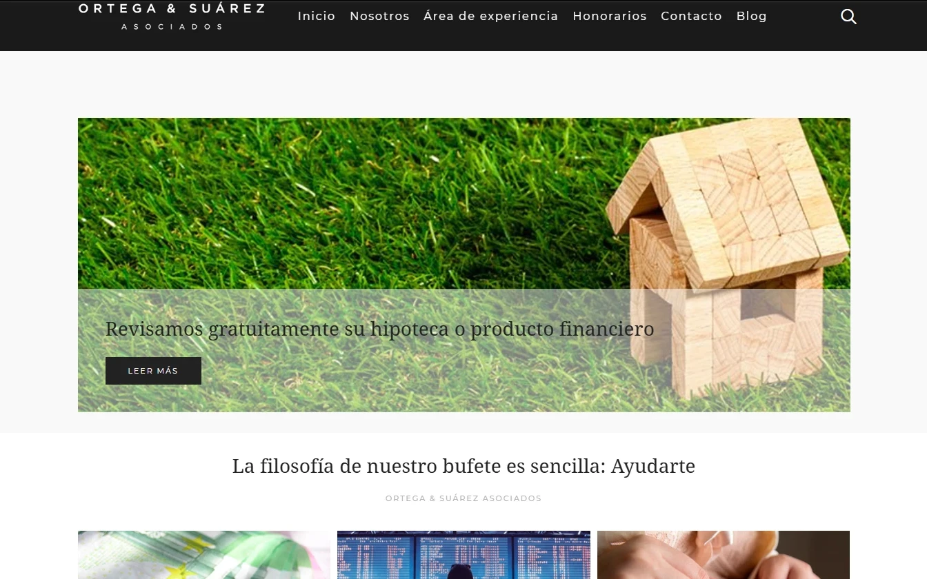Web antigua de Ortega & Suárez antes del rediseño